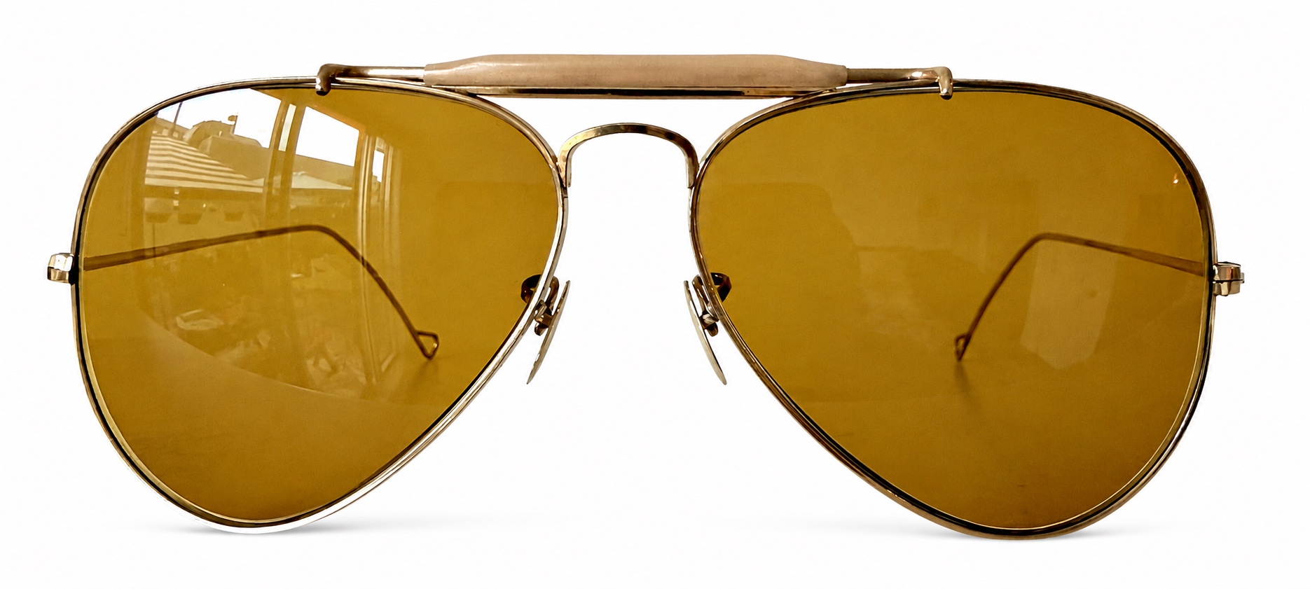 Bausch & Lomb Ray-Ban Outdoorsman — Original Horn Brow Bar, front view
