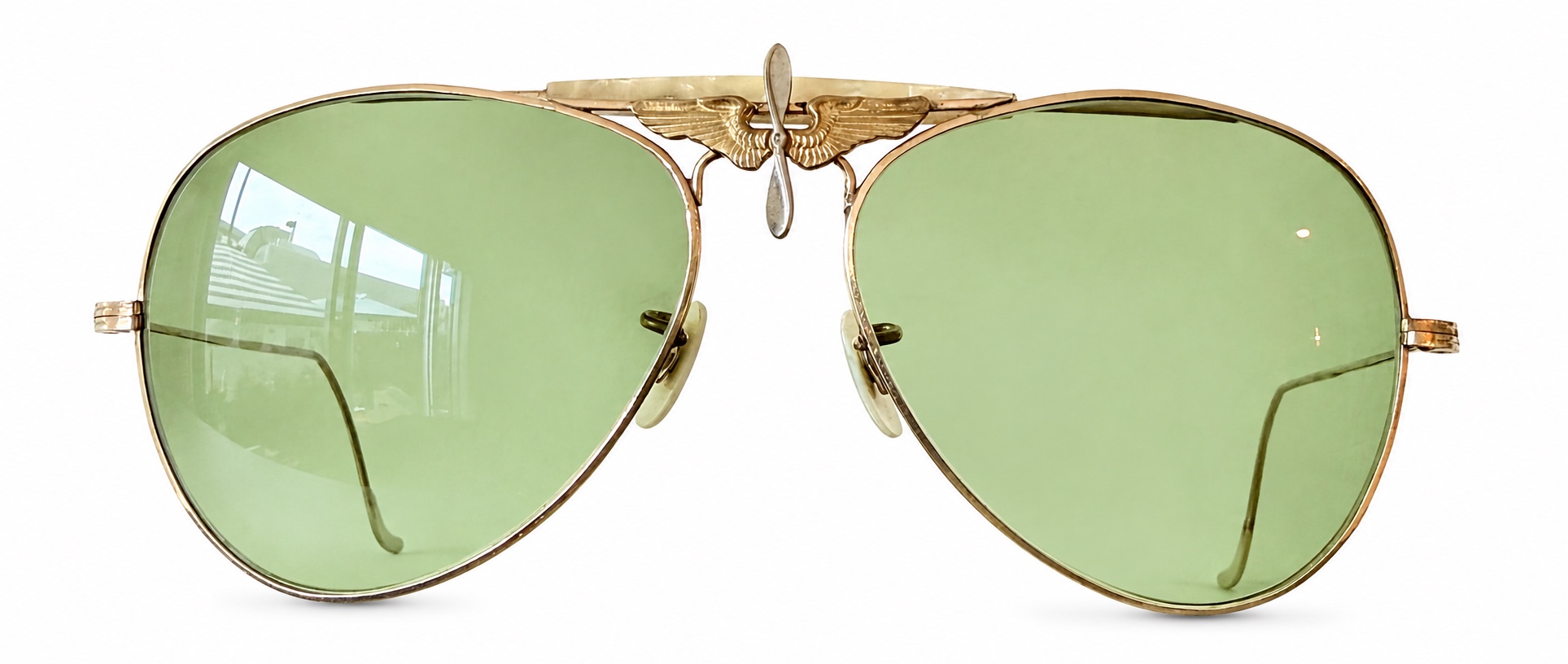Art-Craft Optical Aviator — Yellow Gold-Filled, Winged-Propeller Bridge