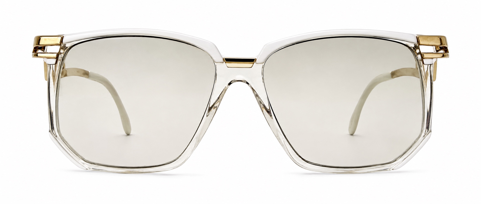 Cazal Model 163 — White, Clear & Gold Tone