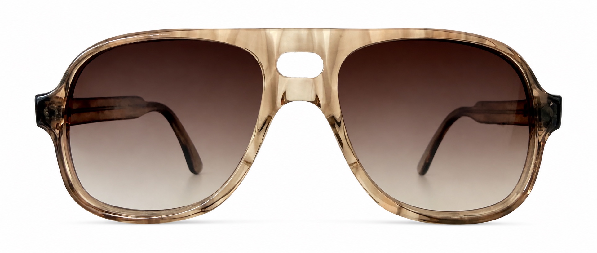 Tart Optical Double-Bridge Aviator — Striated Brown, front view